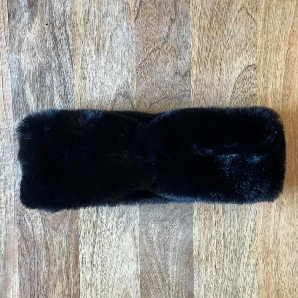 Black Faux-Fur Headband